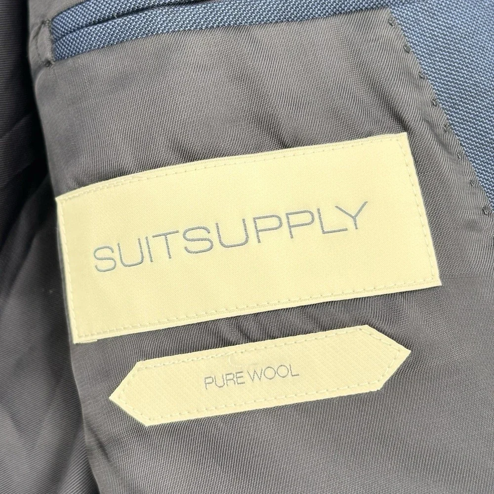 Suitsupply Lazio Suit 44R 40S Blue Wool Vitale Barberis Canonico Flawed Repair